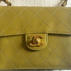 CHANEL Mustard Quilted Shoulder Bag